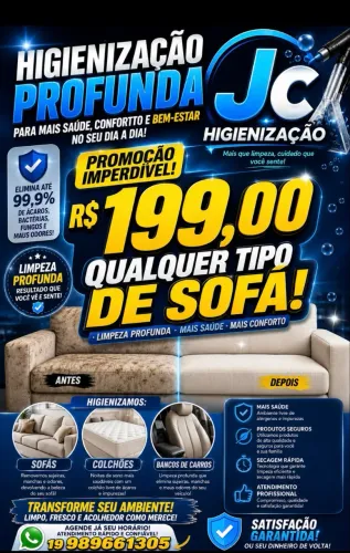 Higienização De sofá Colchão Promoção
