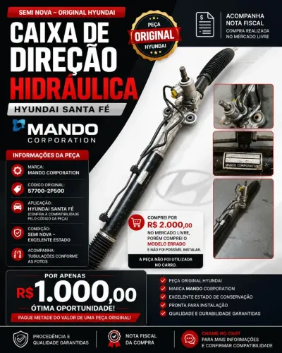Santa fé Hyundai - caixa de direção
