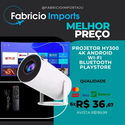PROJETOR HY300 WI-FI BLUETOOTH ANDROID PROMOÇÃO 