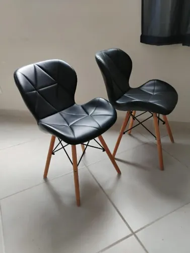Vendo Kit 2 Cadeiras Charles Eames Eiffel Slim Wood Estofada