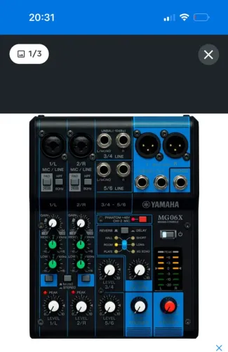 Mesa de som yamaha 6 canais