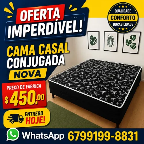 Cama casal nova preço de fábrica entrego hoje