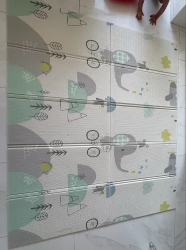 Tapete Térmico Tatame Infantil Emborrachado Dupla Face Dobrável Macio 1,8x1,2M