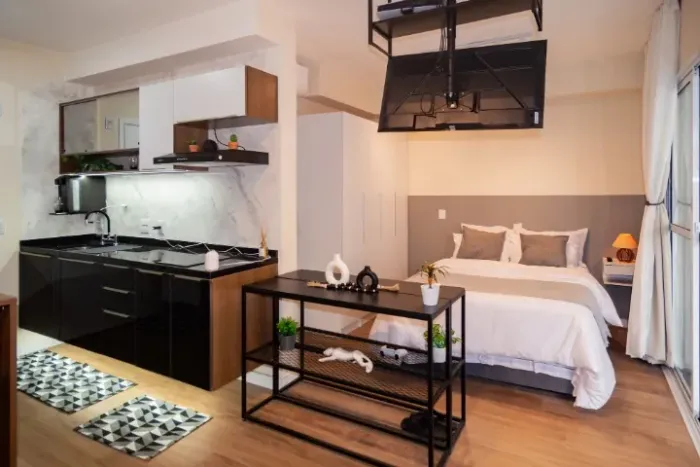 Studio 100% Mobiliado e Climatizado | Porteira Fechada | VIP Augusta