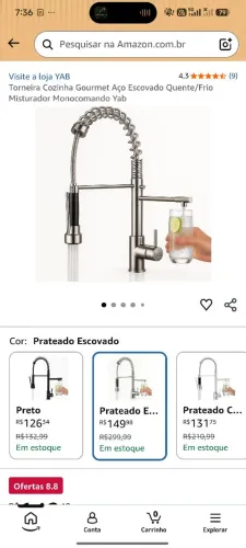 Torneira de pia gourmet ducha flexível NOVA