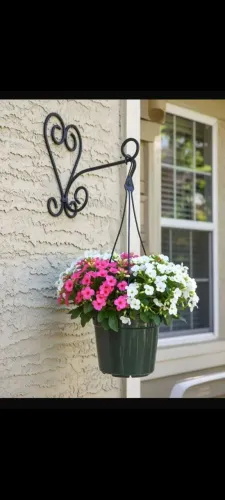 Suporte de parede para plantas em ferro decorado estilo classico/colonial