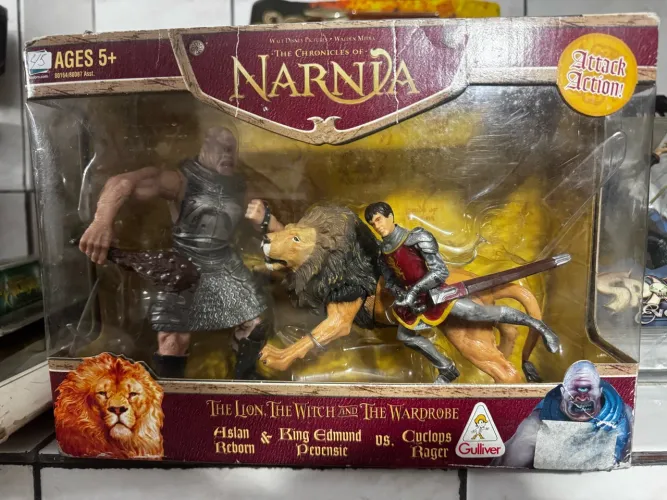 Action Figures As Crônicas de Nárnia Hasbro - Aslan, Rei Edmund e Ciclope (Raro / Lacrado)