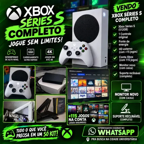 Xbox séries+monitor+mesa+ e muito mas