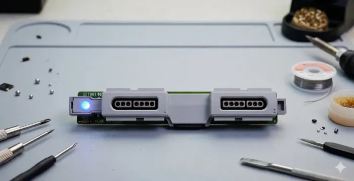 Placa Frontal Dos Controles Super Nintendo Fat Com Led Azul - Sem Cabo Flat