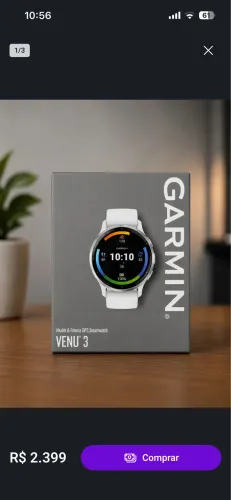 Garmin Venu 3 na caixa - pra vende logo