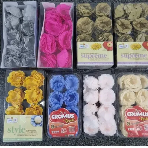 Forminhas para doces e bombons. Modelos: flor, 4  pacotes de forminhas para doces 4 pétala