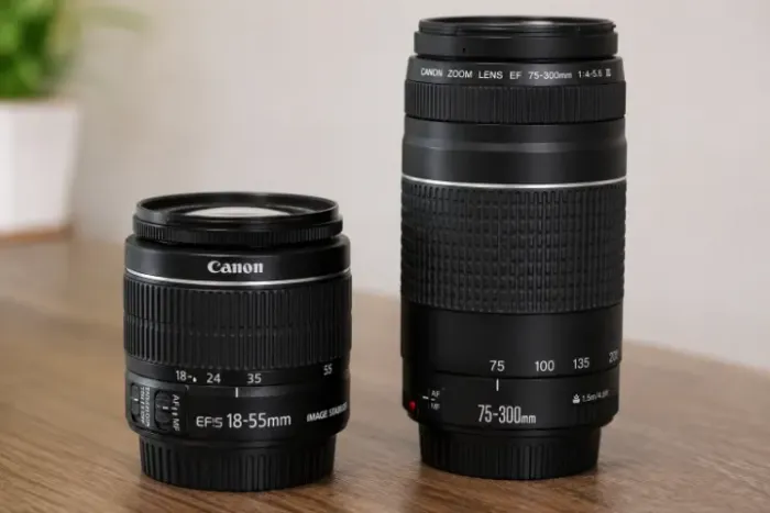 Kit Canon EF-S 18-55mm + Canon EF 75-300mm | Lentes Originais Canon