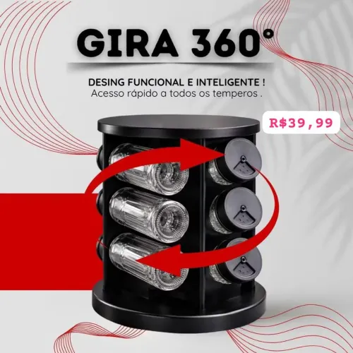 Porta tempero giratório