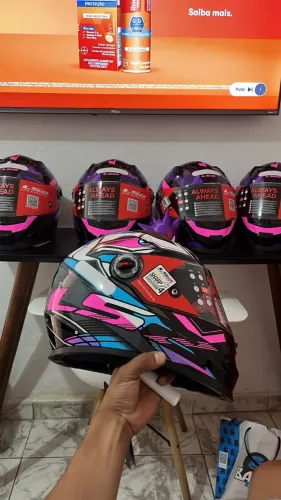 Capacete LS2 TANK ROXO do 56 ao 60