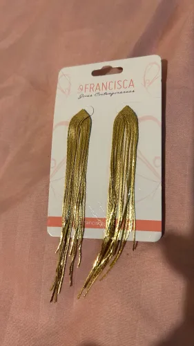 Brinco Franjas Dourado Francisca Joias Contemporâneas