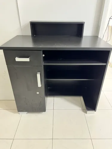 Armário recepção em MDF preto