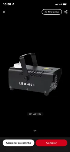 Máquina de Fumaça 600W + LED RGB - NOVA na Caixa