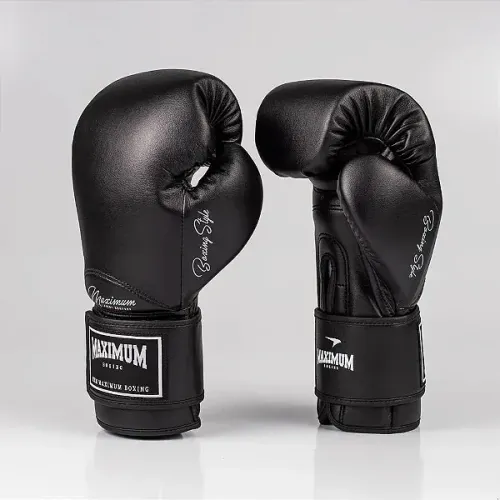LUVA DE BOXE E MUAY THAI MAXIMUM CLASSIC BLACK POWER FACE