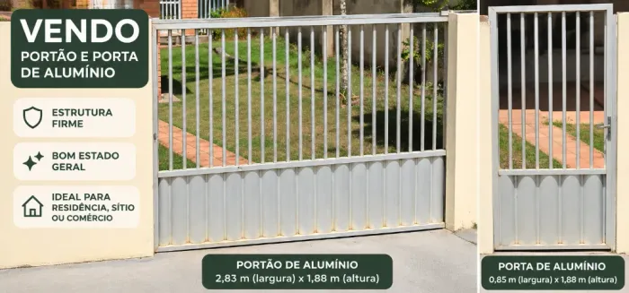 Portão + Porta de Alumínio [Oportunidade barata]