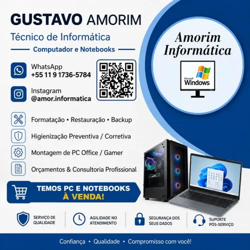 Assistência Técnica de PCs e Notebooks - Manutenção, Upgrades e Formatação
