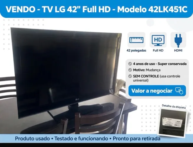 TV LG 42" Full HD - Modelo 42LK451C