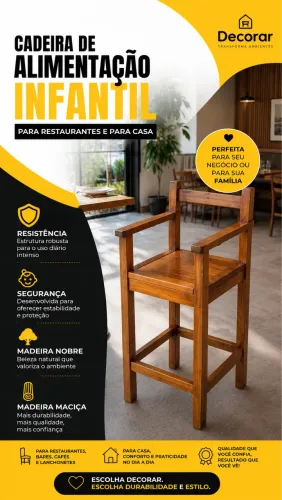 Cadeira infantil madeira maciça Angelim pedra