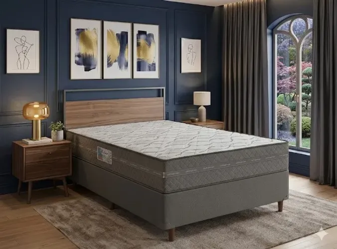 Colchão D45 Gold Casal Com Base Nova Oferta