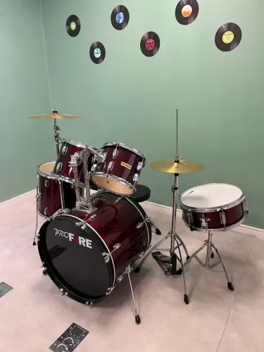 Bateria Acústica ProFire Vinho (Bumbo 22") 