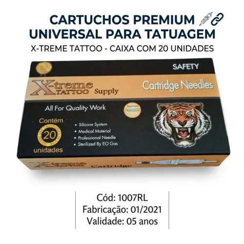 Cartuchos Premium Xtreme Tattoo Para Tatuagem Caixa Com 20 Unidades