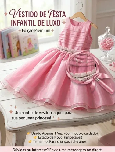 Vestido infantil feminino de festa impecável 