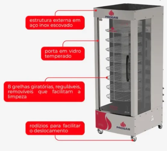 Maquina De Frango 70kg Progas + 2 Registros E Mangueiras (Usado)