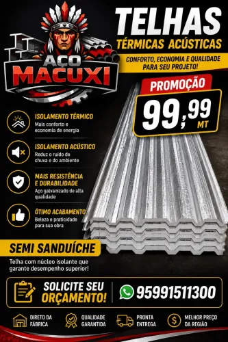 Telhas térmicas - com entrega grátis para Boa Vista/RR