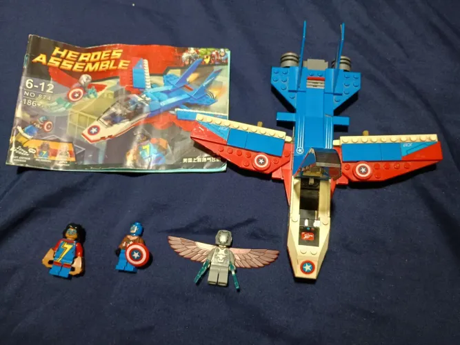 Jato Capitão América Marvel Heroes Assemble Com Manual - Completo