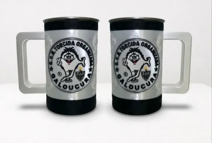 Porta copo personalizado - Atlético mg. acompanha copo inox 500ml