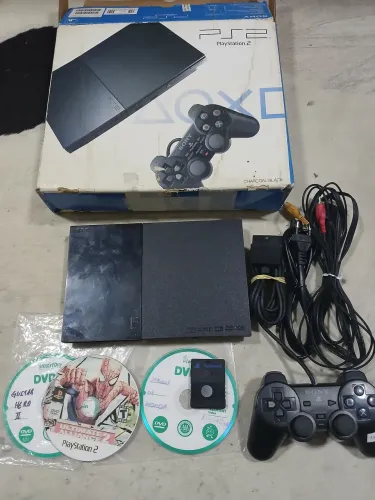 Playstation 2 Slim completo na caixa original