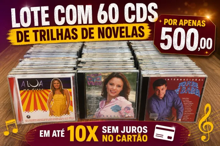 Lote 60 CDs de trilhas de novelas