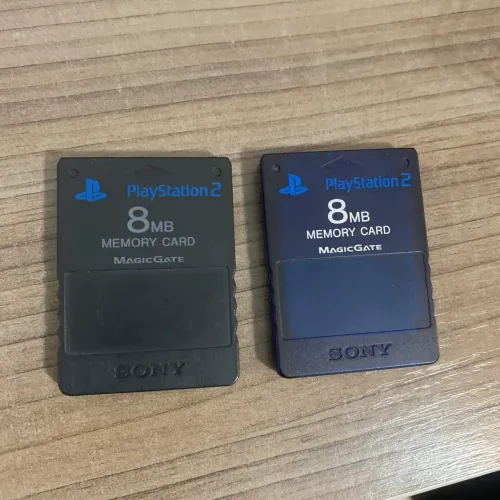 2 Memory card original ps2 PlayStation Sony oficial play blue translúcido azul preto black
