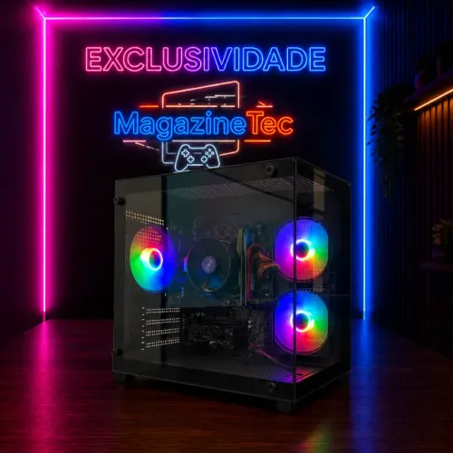 PC Gamer RGB Ryzen AMD Alto Desempenho Gabinete Glass Novo Promoção