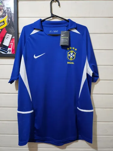 Camisa do Brasil Retrô 2002 Azul - NOVA!