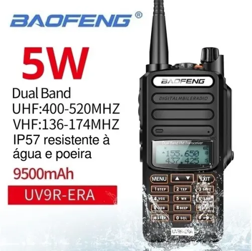 Radio HT Baofeng UV9R-ERA 5W Resistente à Água UHF+VHF+FM Original Novo Pronta Entrega