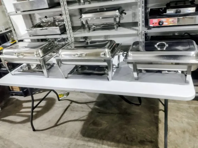 Lote de 05 Rechauds 02 Cubas Inox