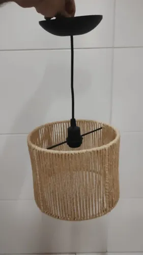 Lustre Pendente Luminária de Teto em Sisal