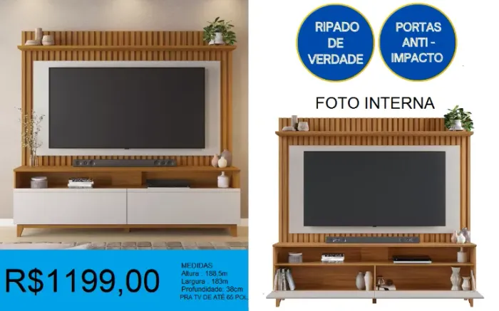 Home para sala de estar completo a pronta entrega - parcelamos em até 10x sem juros
