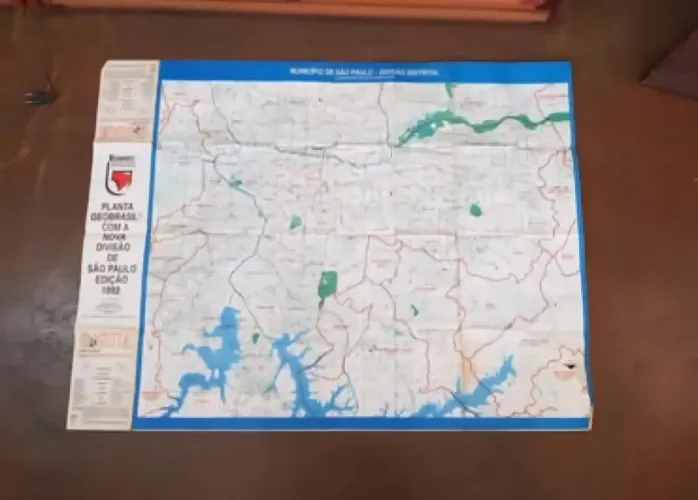 Antigo Mapa Impresso São Paulo 1992 Original Mapograf