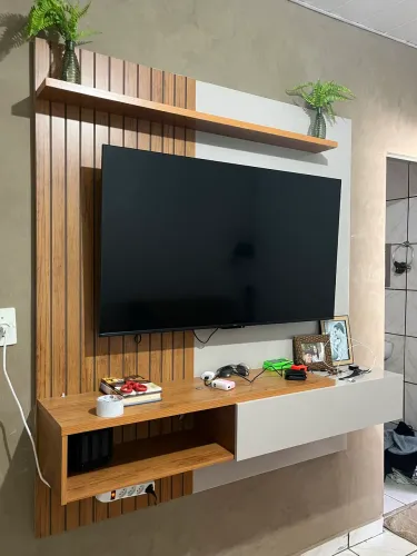 Painel pra Tv com Rack Embutido