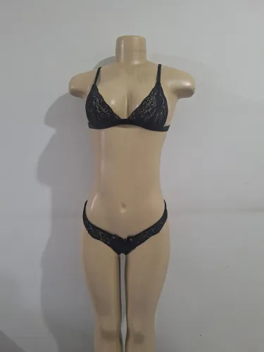 Conjunto lingerie feminino preto 