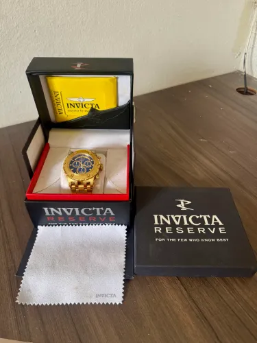 RELÓGIO INVICTA RESERVE SUBAQUA, ORIGINAL, BANHADO OURO 24k,  NOVO, ZEROOOO