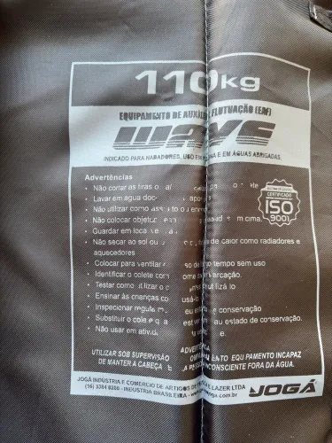 Colete salva vidas 110kg jogá