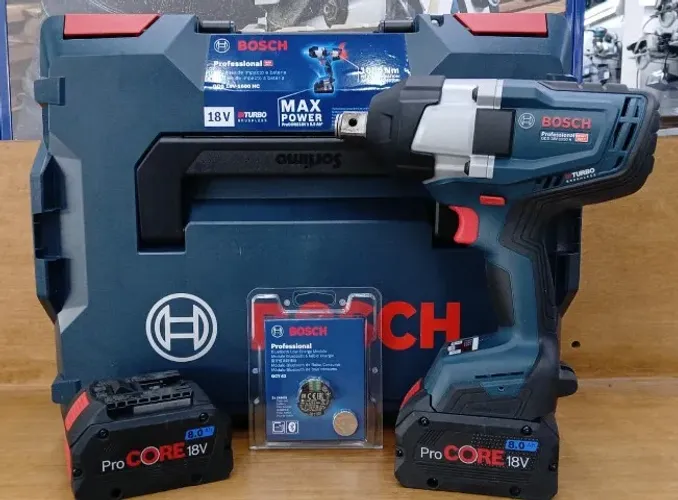 Chave de Impacto GDS 18V-1600 Com 2 baterias 8 amperes procore, 1 carregador, 1 chip bosch