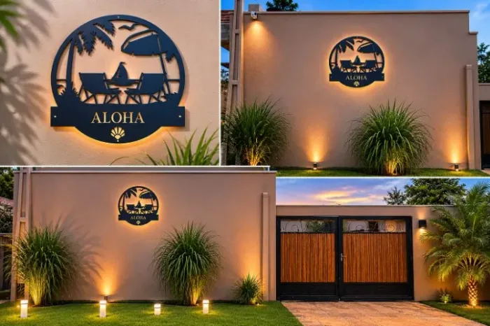 Placa Personalizada 100x100cm em Aço Estilo Fazenda Rancho Chácara Sítio de Alta Qualidade